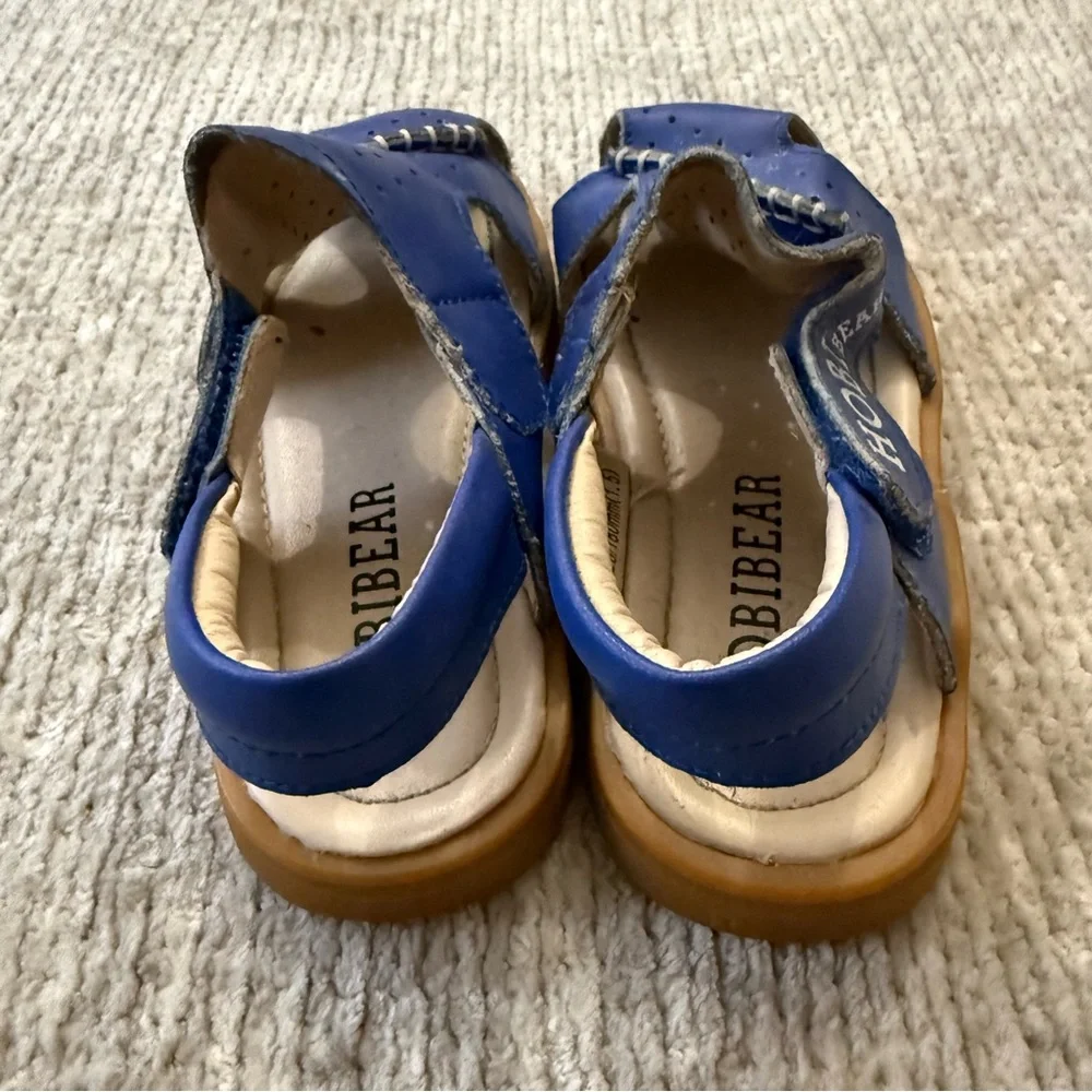 Hobibear Blue Leather Toddler Sandals Size 1.5 Comfort Shoes‎